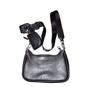 DKNY Black Cairo MD Pouchette Crossbody Bag with Airpod Case Pouch MSRP $128